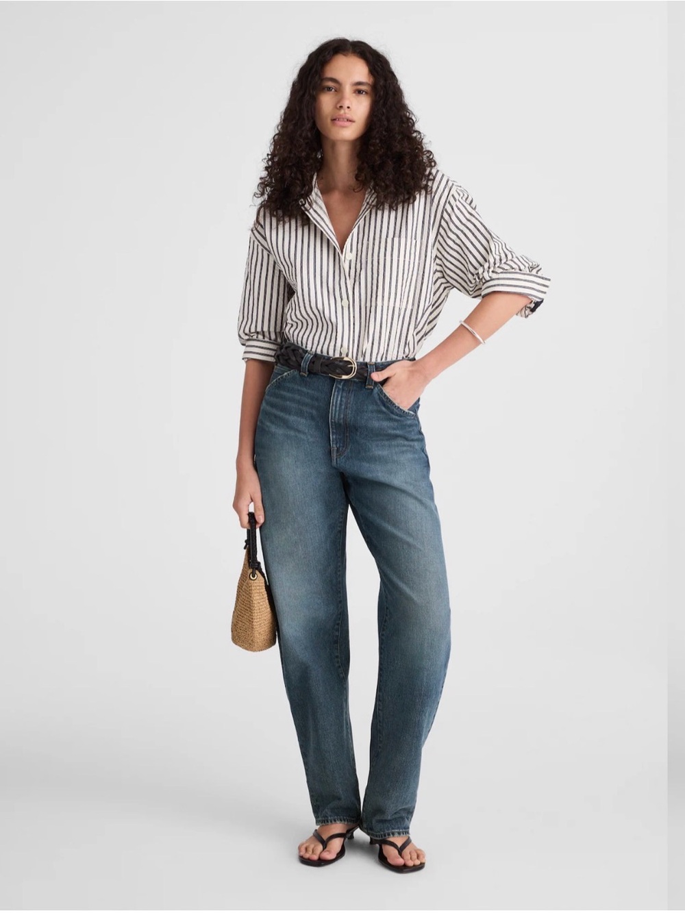Madewell Petite Balloon Jeans in Greendale NW580